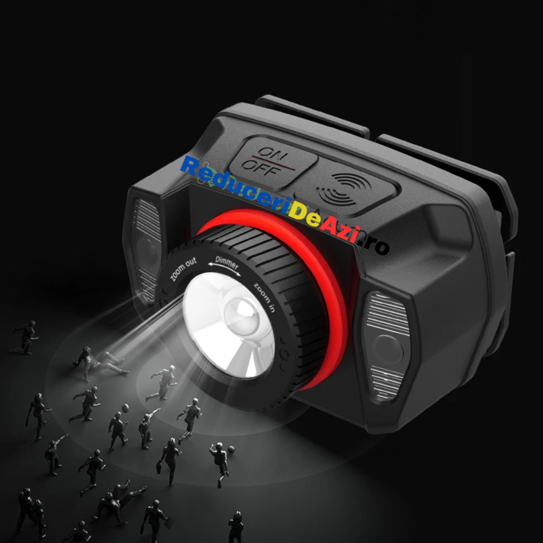 Mini lanterna de cap, portabila, cu incarcare USB