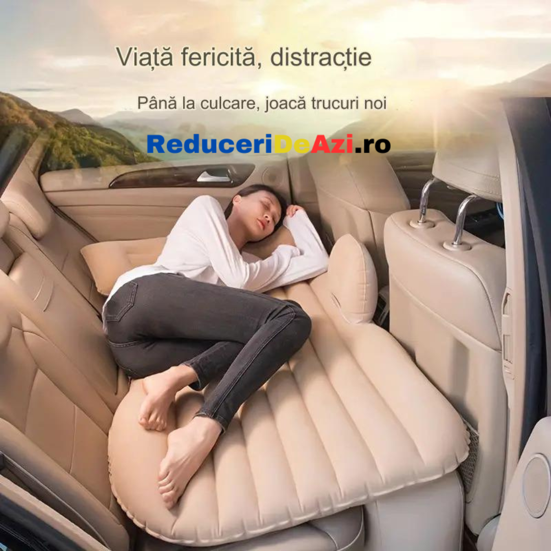 Saltea gonflabila pentru masina, cu pompa