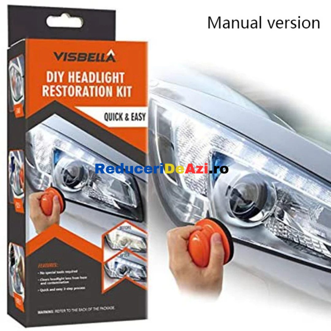 Kit polish auto profesional pentru faruri cu multiple accesorii