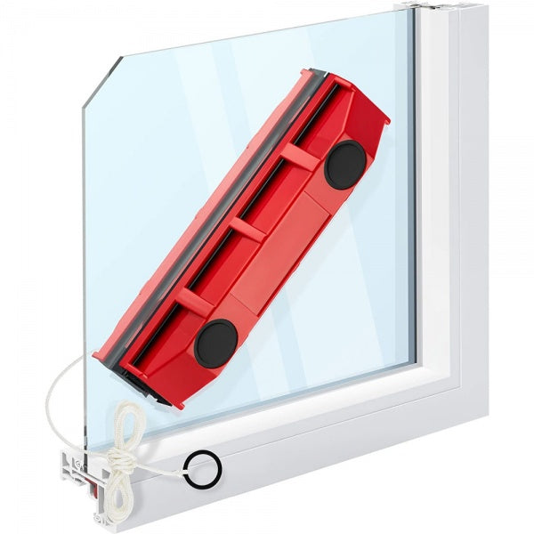 Stergator dublu cu prindere magnetica pentru geamuri subtiri si sistem de siguranta atasat