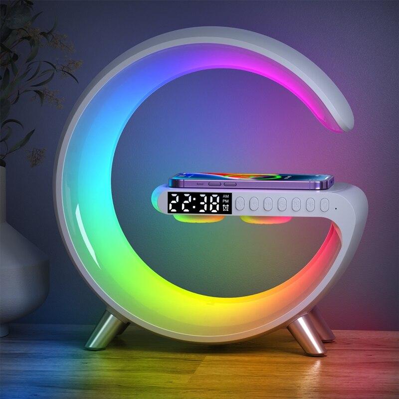 Statie Incarcare Wireless 3 in 1 cu lampa RGB