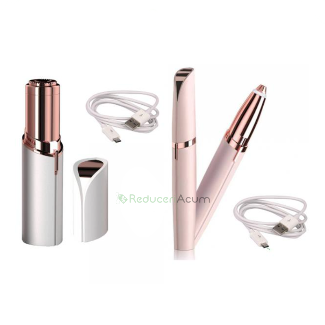 Set epilator facial si epilator sprancene, ambele cu incarcare usb